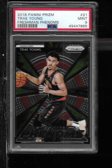 2018 PANINI PRIZM TRAE YOUNG FRESHMAN PHENOMS PSA 9