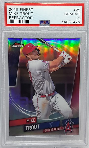 2019 Finest #25 Mike Trout Refractor PSA 10