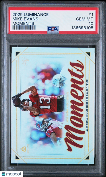 2025 Panini Luminance Moments Mike Evans #1 PSA 10