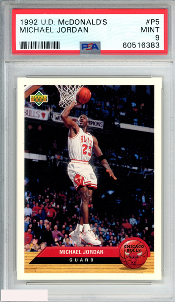 1992 UPPER DECK MCDONALDS MICHAEL JORDAN #P5 CHICAGO BULLS HOF PSA 9 MINT