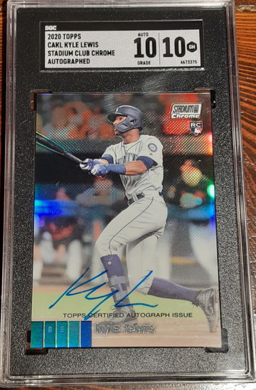 2020 Topps Stadium Club Chrome Kyle Lewis RC Rookie Auto SGC 10 10
