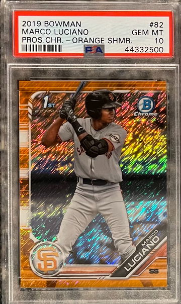 2019 Bowman Chrome Marco Luciano Orange Shimmer /25 PSA 10