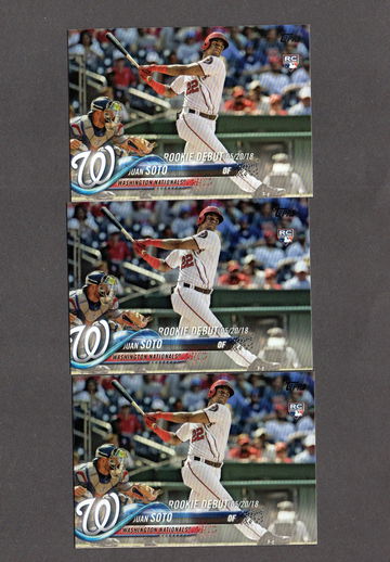 Lot of (3) 2018 Topps Update #104 Juan Soto  RC Rookie Nationals
