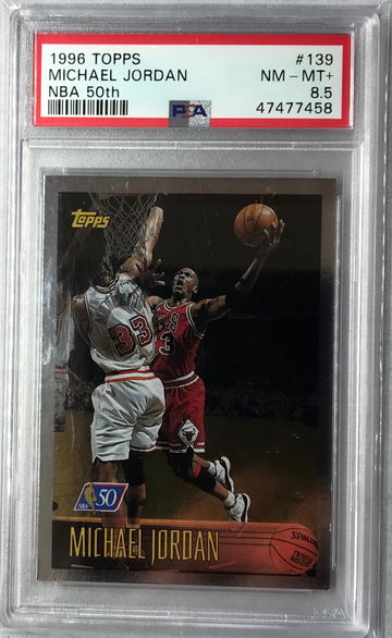 Michael Jordan 1996 Topps NBA 50th (foil) #139 - PSA 8.5