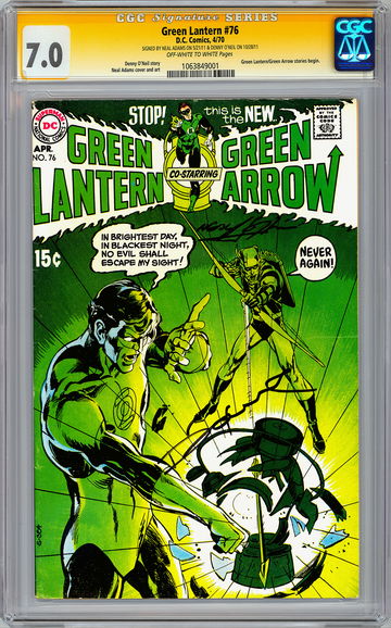 GREEN LANTERN #76 CGC-SS 7.0 SIG ORIG ARTIST/WRITER NEAL ADAMS DENNY O’NEIL 1970
