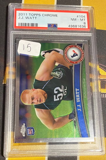 2011 topps chrome jj watt rookie card psa 8