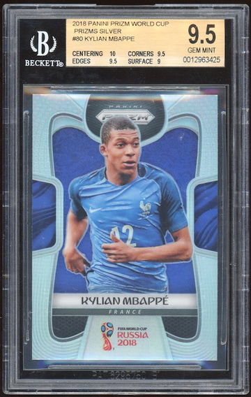 2018 prizm silver Kylian Mbappe BGS 9.5