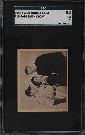 1948 Swell Bubble Gum Baseball Babe Ruth Story #10 SGC 7 POP 1!
