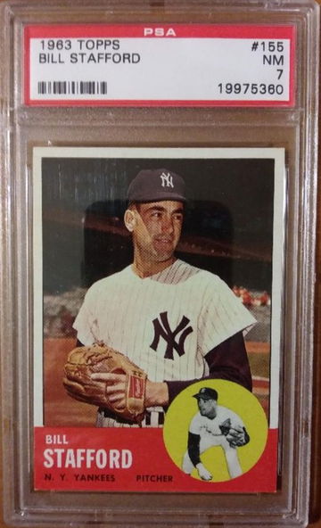 1963 Topps #155 Bill Stafford PSA 7 Yankees TOUGH!