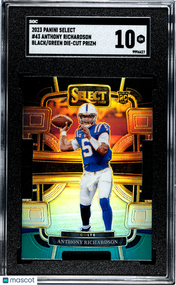 2023 Panini Select Anthony Richardson #43 Black Green Die Cut Prizm SGC 10