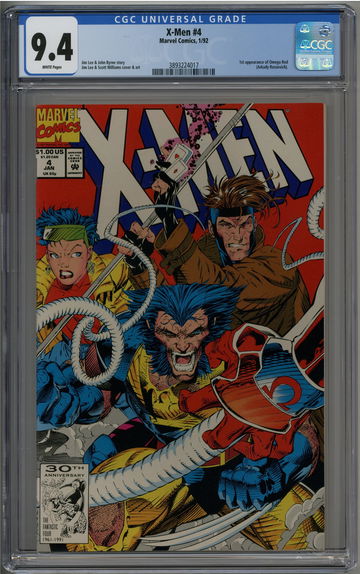 X-Men 4 CGC 9.4 Jim Lee 1st Omega Red Wolverine Gambit cover
