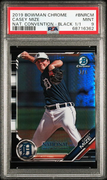 2016 Bowman National Casey Mize BLACK REFRACTOR 1/1 PSA 9