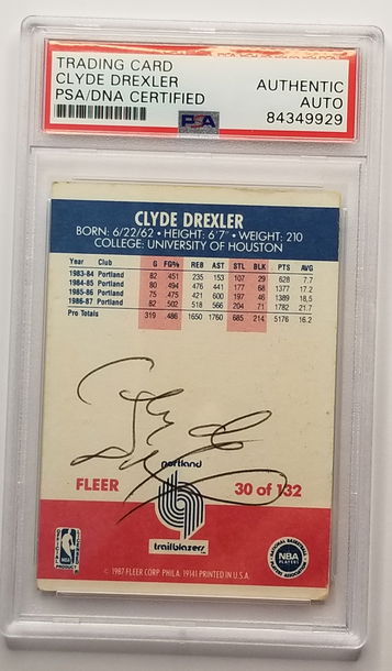 1987-88 Fleer Clyde Drexler auto PSA/DNA autograph signed