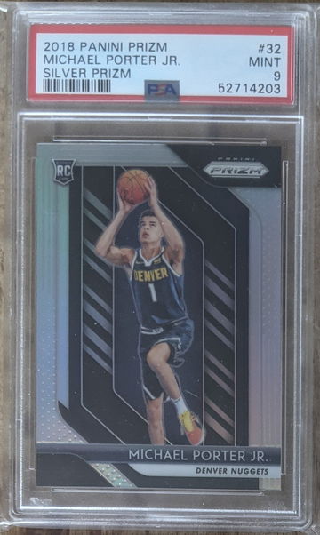 2018 Panini Prizm Michael Porter Jr. #32 Silver Prizm PSA 9 RC Rookie Denver Nuggets