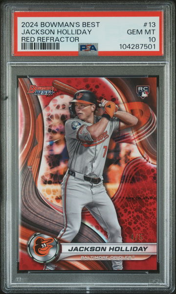 2024 Topps Bowman's Best Red Refractor Jackson Holliday #13 RC /5 PSA 10