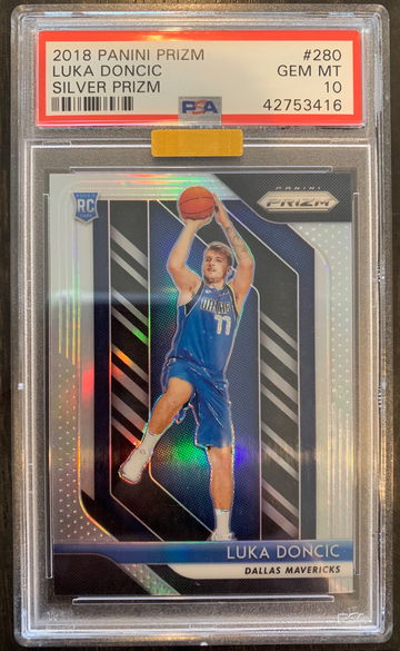 2018 Panini Prizm Silver Luka Doncic RC PSA 10 MBA GOLD DIAMOND 