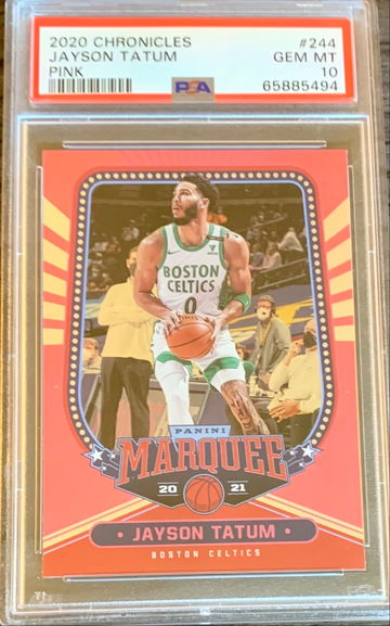 2020-21 Panini Chronicles PINK Jayson Tatum #244  Graded PSA 10 Gem MT Basketball