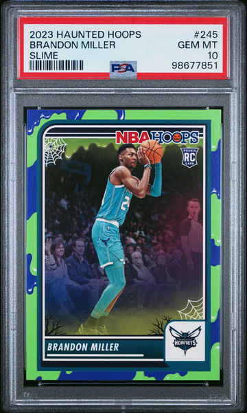 2023 Panini Haunted Hoops Slime Brandon Miller #245 RC PSA 10