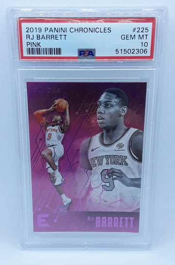 2019 Panini Chronicles #225 RJ Barrett Pink Rookie Card PSA GEM MT 10