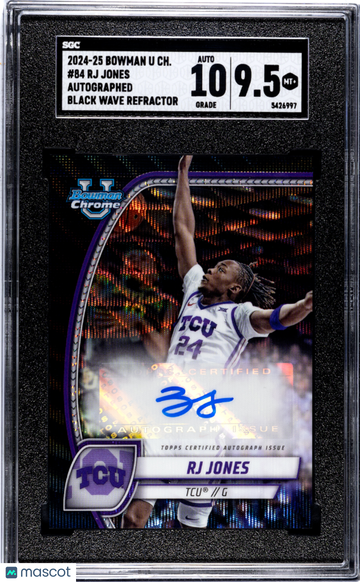 2024 Bowman U Chrome RJ Jones #84 Autograph Black Wave Refractor SGC 9.5 Auto 10