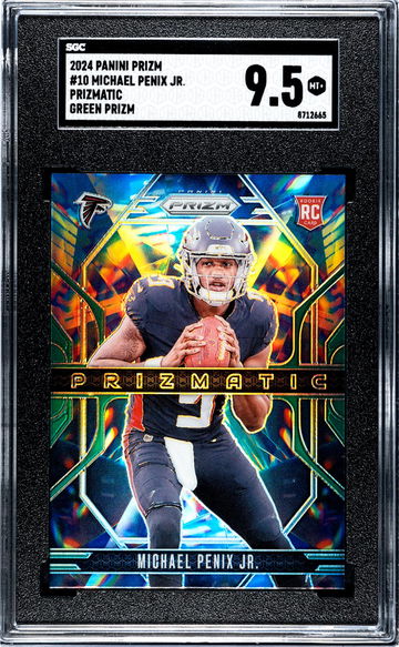 2024 Panini Prizm #10 Michael Penix Jr. Prizmatic Green Prizm SGC 9.5