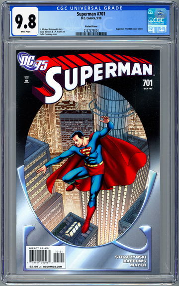 SUPERMAN #701 CGC 9.8 *DC 75TH ANNIV* CASSADAY 1939 SUPERMAN #1 HOMAGE CVR 2010