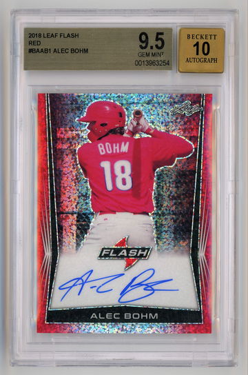 2018 Leaf Flash Red /5 Alec Bohm BGS 9.5 w 10 Auto Pop 1!!!
