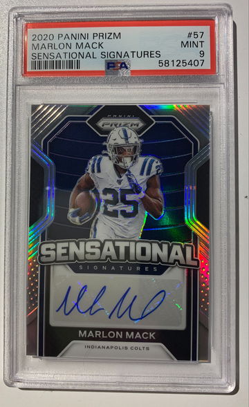 2020 Panini Prizm Marlon Mack Sensational Signatures PSA 9 Auto