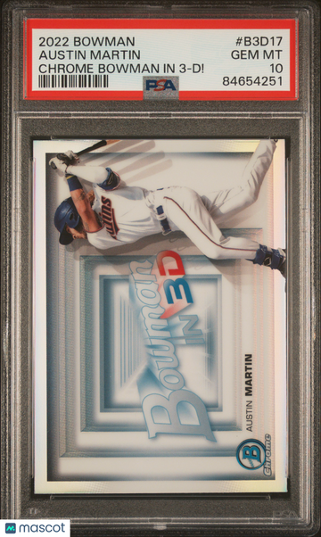 2022 Bowman Chrome Bowman In 3-D! Austin Martin #B3D17 [Base] PSA 10