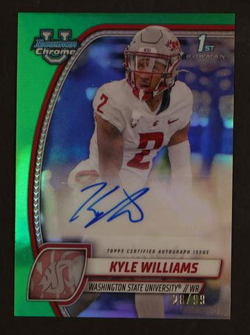 2024 Bowman Chrome #PA-KWI Kyle Williams 1st Green Auto /99