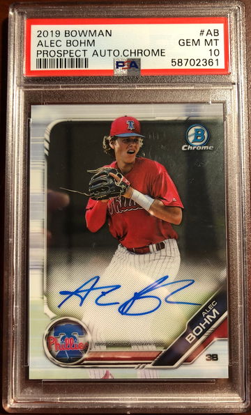 2019 Bowman Chrome Alec Bohm Auto PSA 10