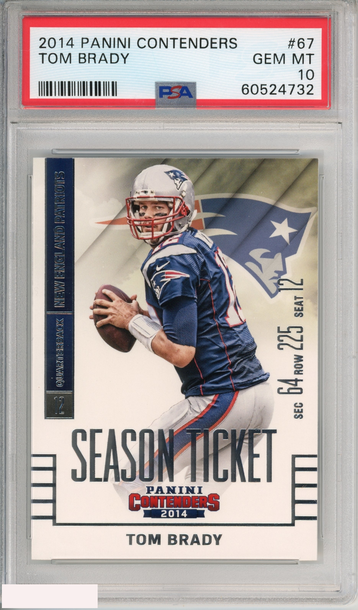 2014 PANINI CONTENDERS TOM BRADY #67 NEW ENGLAND PATRIOTS PSA 10 GEM MT