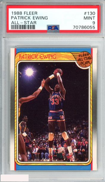 1988 FLEER PATRICK EWING #130 ALL-STAR NEW YORK KNICKS HOF PSA 9 MINT