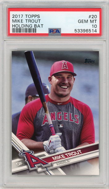 2017 Topps #20 Holding Bat SP Mike Trout PSA 10