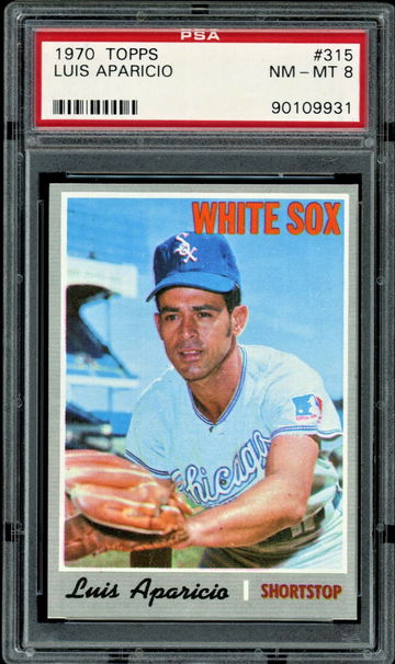 1970 Topps #315  Luis Aparicio  HOF  PSA 8  White Sox