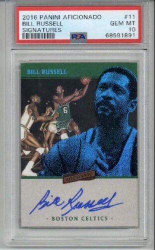 2016 PANINI AFICIONADO SIGNATURES AUTO #11 BILL RUSSELL CELTICS LE PSA 10