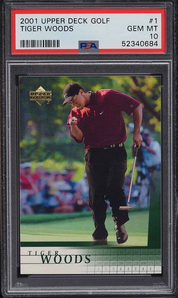 2001 Upper Deck Golf Tiger Woods #1 RC Rookie PSA 10 Gem Mint
