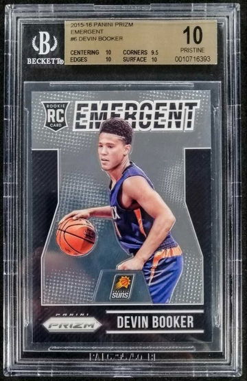 BGS 10 POP 4 Devin Booker ROOKIE RC 2015-16 Panini Prizm Emergent #6 - DHL Express Air 5-6 Days with Tracking