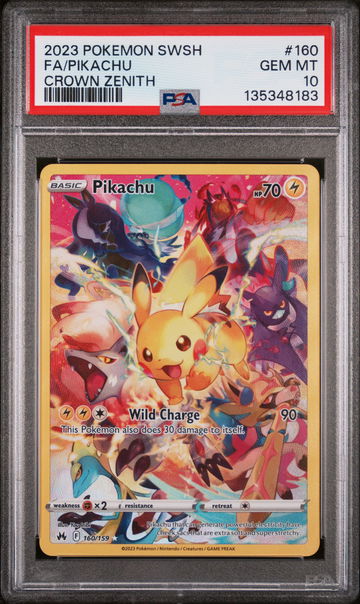 2023 Pokemon Sword and Shield Crown Zenith Pikachu #160 /159 PSA 10