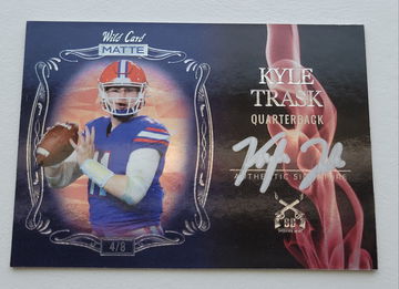 RARE! 2021 Wild Card Matte Kyle Trask RC Smoking Guns Auto #MSG-4  SSP (#4 of 8)