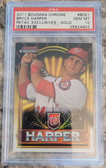 2011 Bowman Chrome Bryce Harper Retail Gold PSA 10