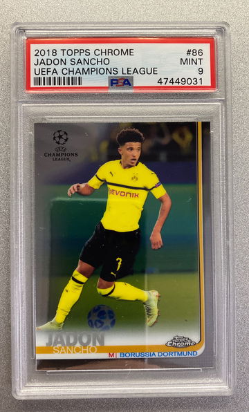JADON SANCHO 2018 TOPPS CHROME ROOKIE PSA 9 MINT