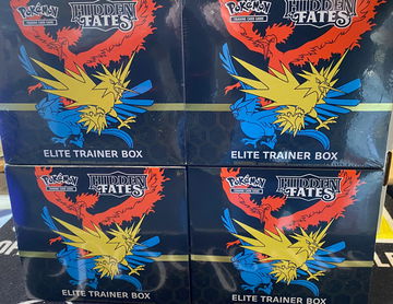 Pokemon Hidden Fates ETB 4 box lot 