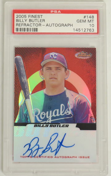 2005 Topps Finest Billy Butler Refractor RC Auto /399 PSA 10