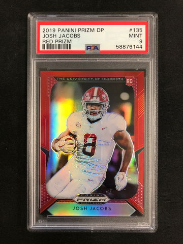 2019 Panini Prizm Draft Picks - Josh Jacobs - Rookie Red Prizm PSA 9 Mint