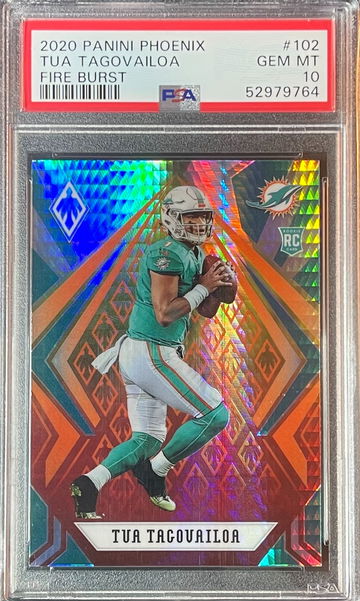 2020 Tua Tagovailoa Phoenix Fire Burst Fanatics Rookie PSA 10
