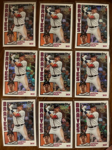 (9) 2019 Austin Riley Topps chrome silver pack rc lot 
