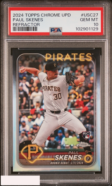 2024 TOPPS CHROME UPDATE PAUL SKENES #USC27 REFRACTOR ROOKIE RC PSA 10 GEM MT