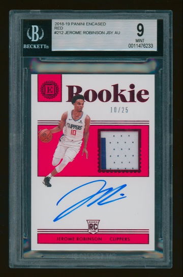 2018-19 Panini Encased Jerome Robinson Red Jersey Auto BGS 9 (mf)