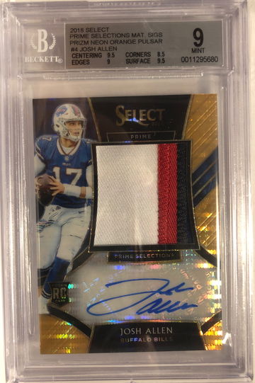 2018 Select Josh Allen RPA Orange Pulsar